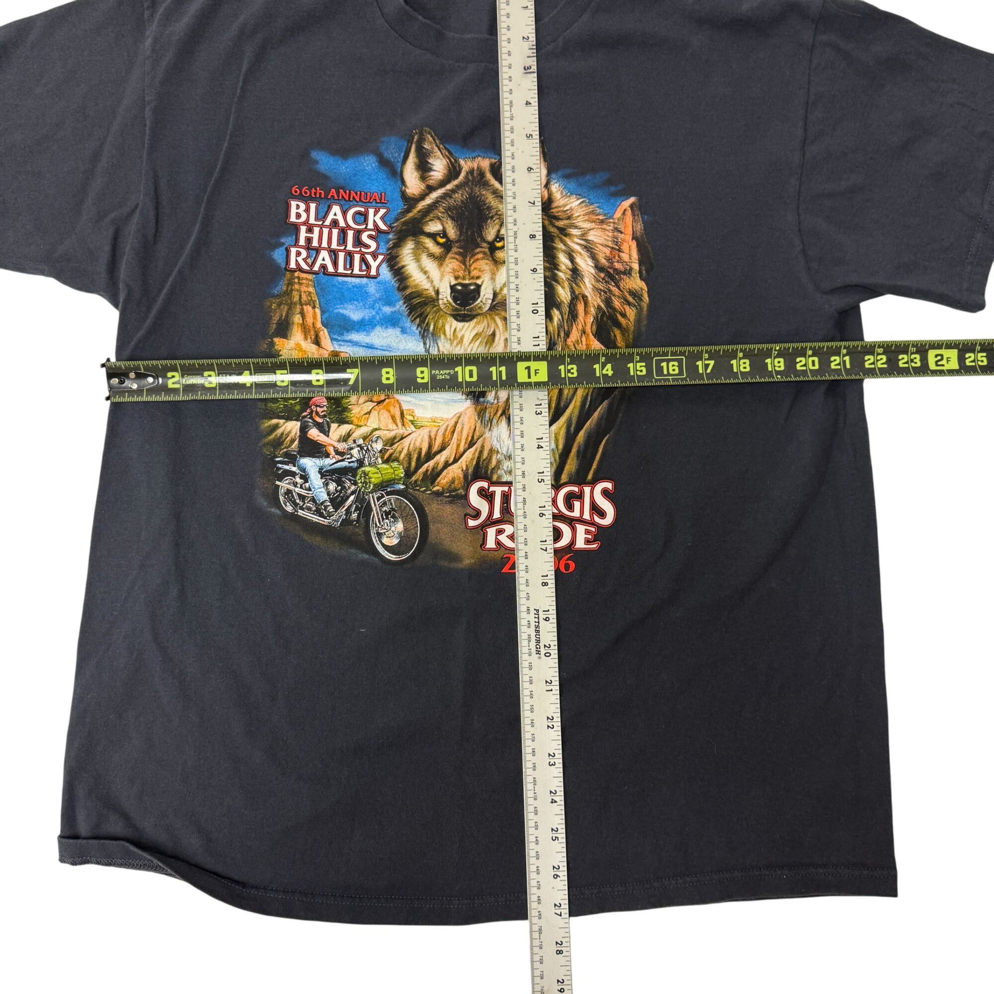 Fruit Of The Loom Gray WOLF Motorcycle Biker Black Hills Rally STURGIS Ride Size US XL / EU 56 / 4 - 4 Thumbnail