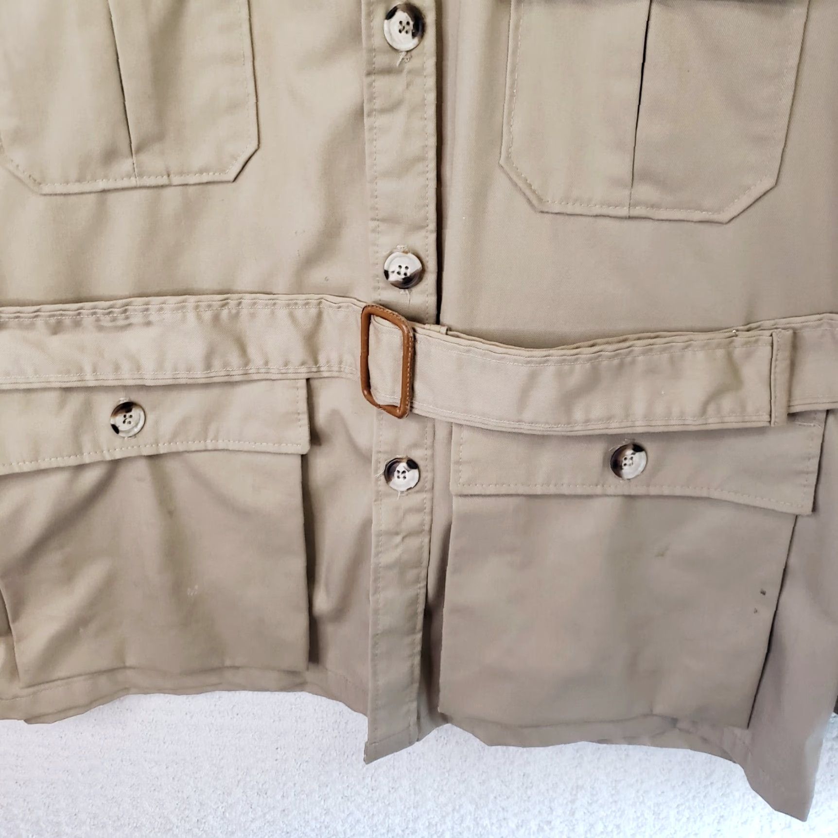 J Brand VINTAGE 10X Brown Safari Jacket Outdoor Four Pocket Shooting Jacket Leather Shoulders Mens L Regular Brown Cotton Size US L / EU 52-54 / 3 - 6 Thumbnail