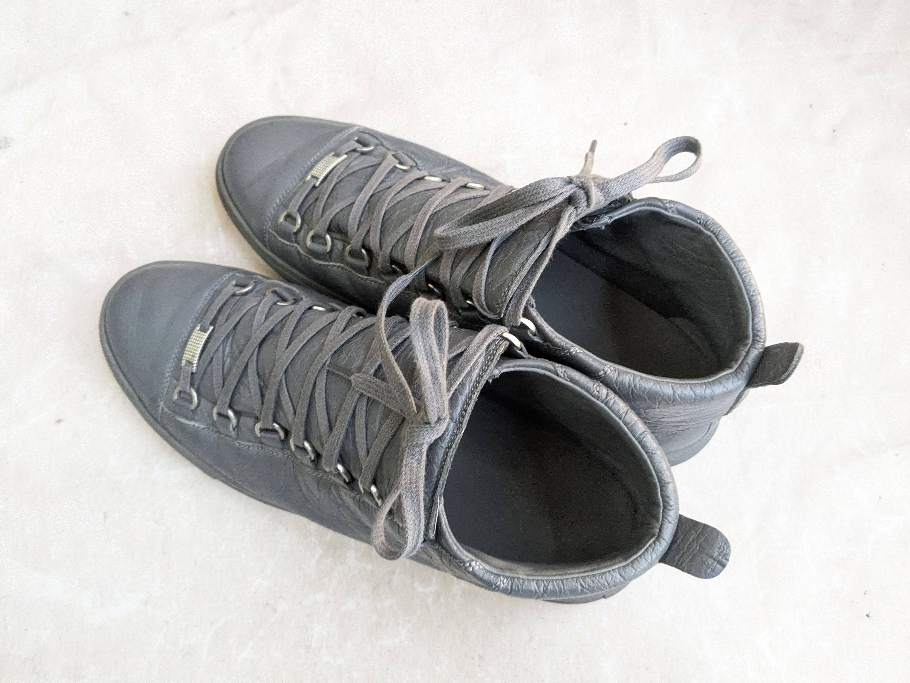 Balenciaga Balenciaga Arena Gray 13 Leather High Tops Size US 13 / EU 46 - 13 Thumbnail