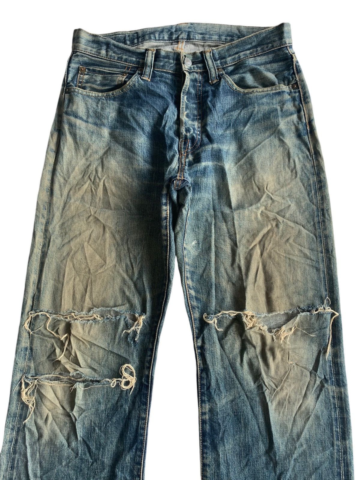 Japanese Brand × Jean Vintage Acoustic Japanese Rare Selvedge Distressed Denim Size US 31 - 5 Thumbnail