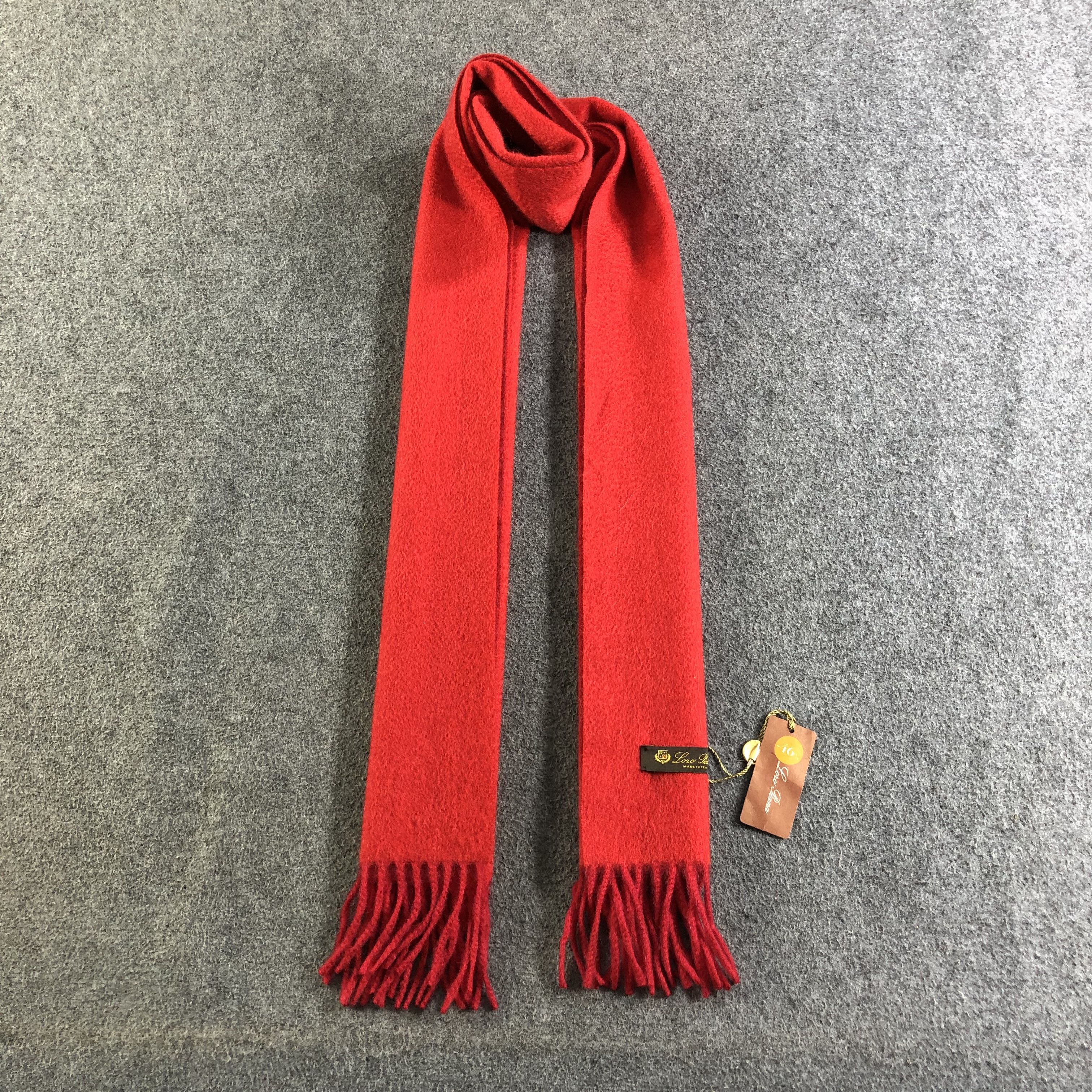 Loro Piana Loro Piana Plain Red Cashmere Scarf Muffler V2601 Size ONE SIZE - 1 Thumbnail