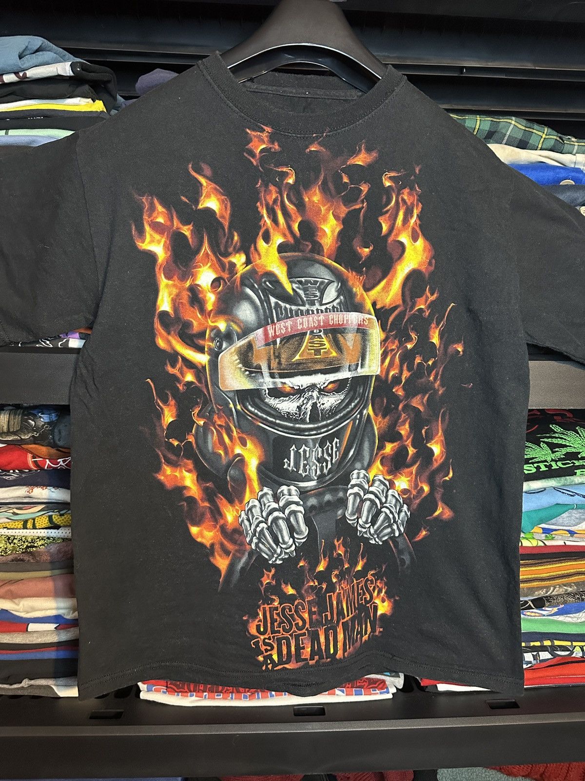 Vintage Vintage Y2K West Coast Choppers AOP Flames Tee Size US L / EU 52-54 / 3 - 2 Thumbnail