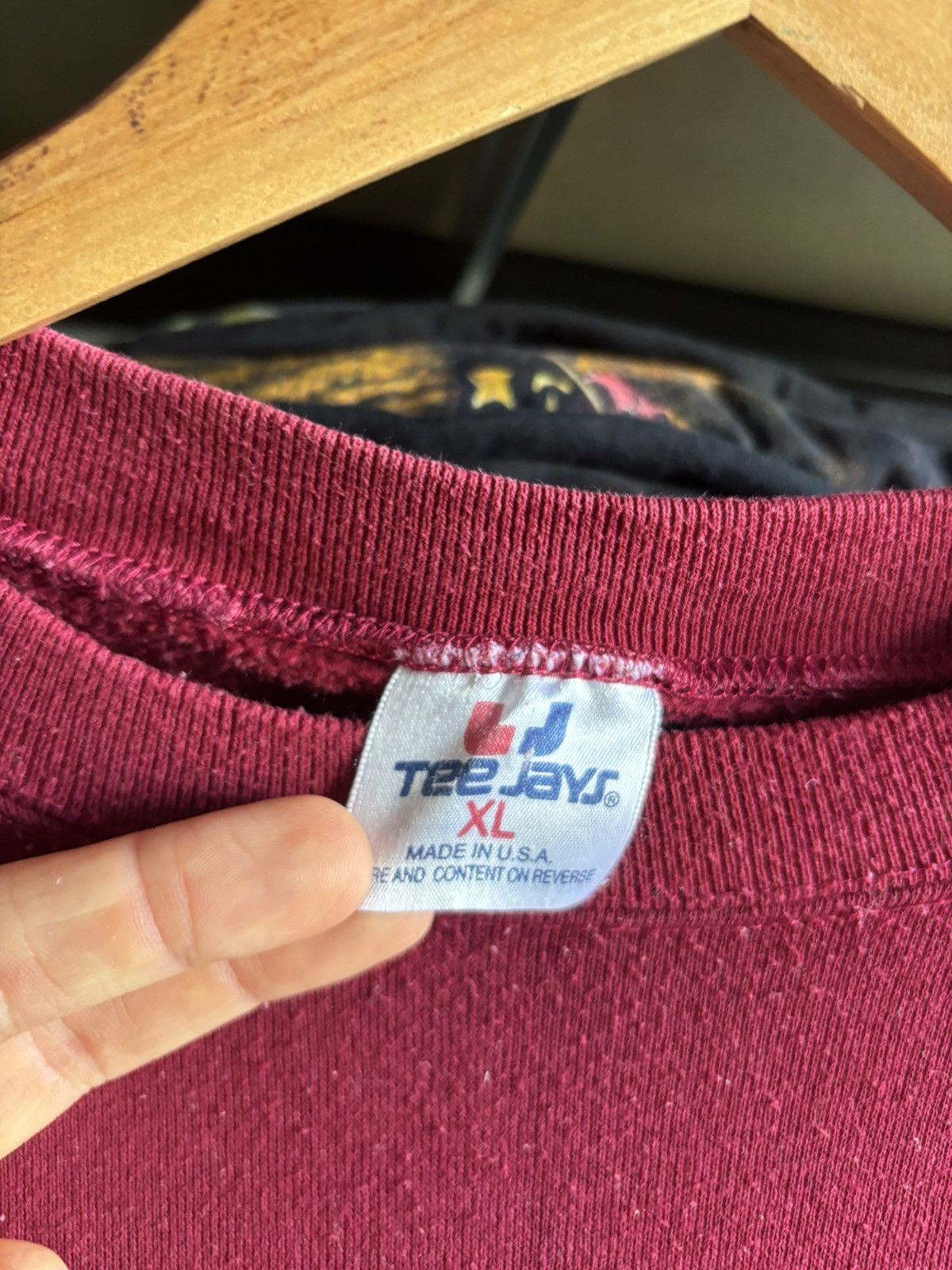 Vintage 90s TEEJAYS BOXY BLANK RED SWEATSHIRT CREWNECK / MADE IN USA Size US XL / EU 56 / 4 - 2 Thumbnail
