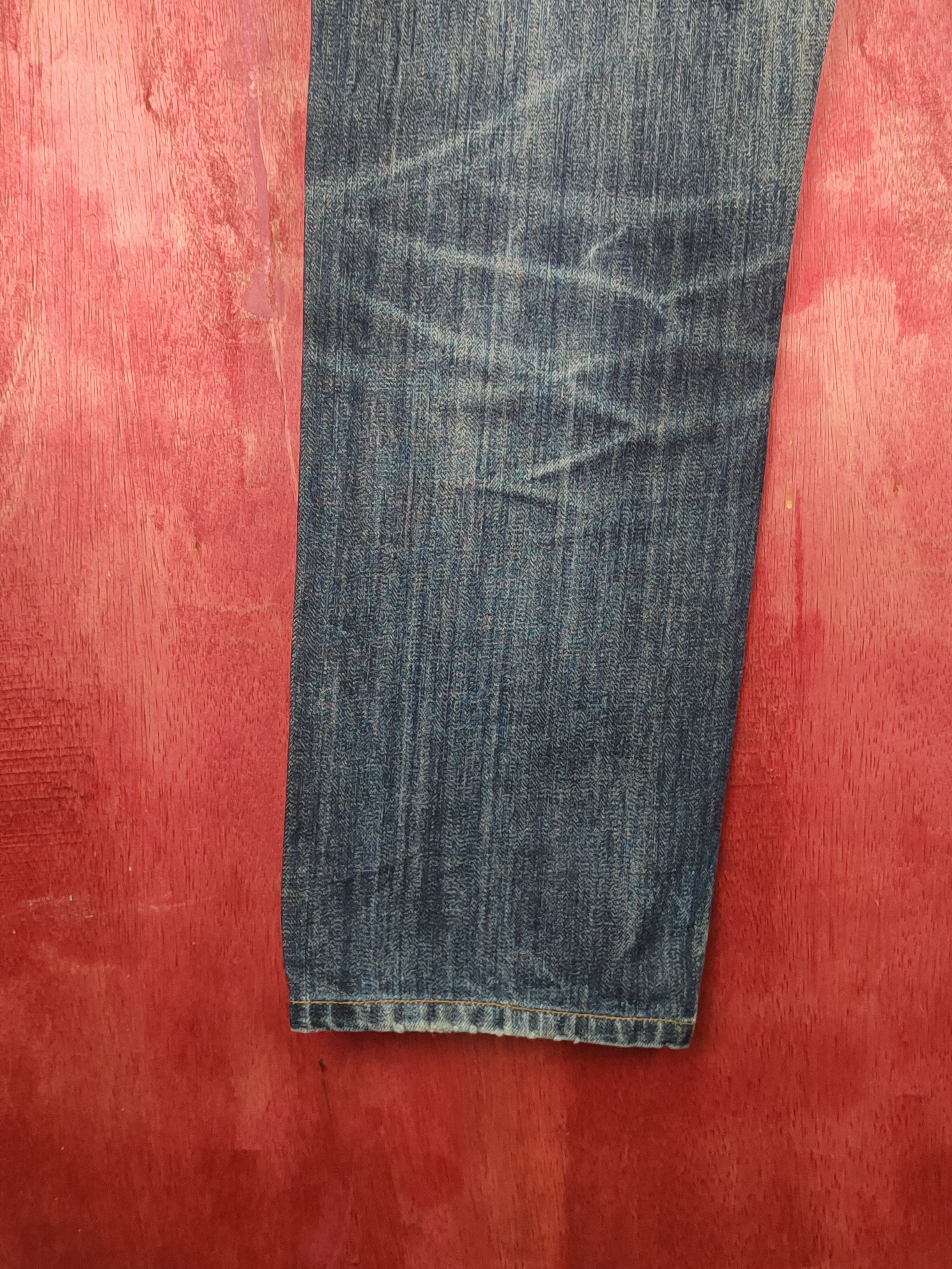 Japanese Brand Uniqlo Dark Blue Faded Distressed Ripped Jeans #S1652 Size US 32 / EU 48 - 10 Thumbnail