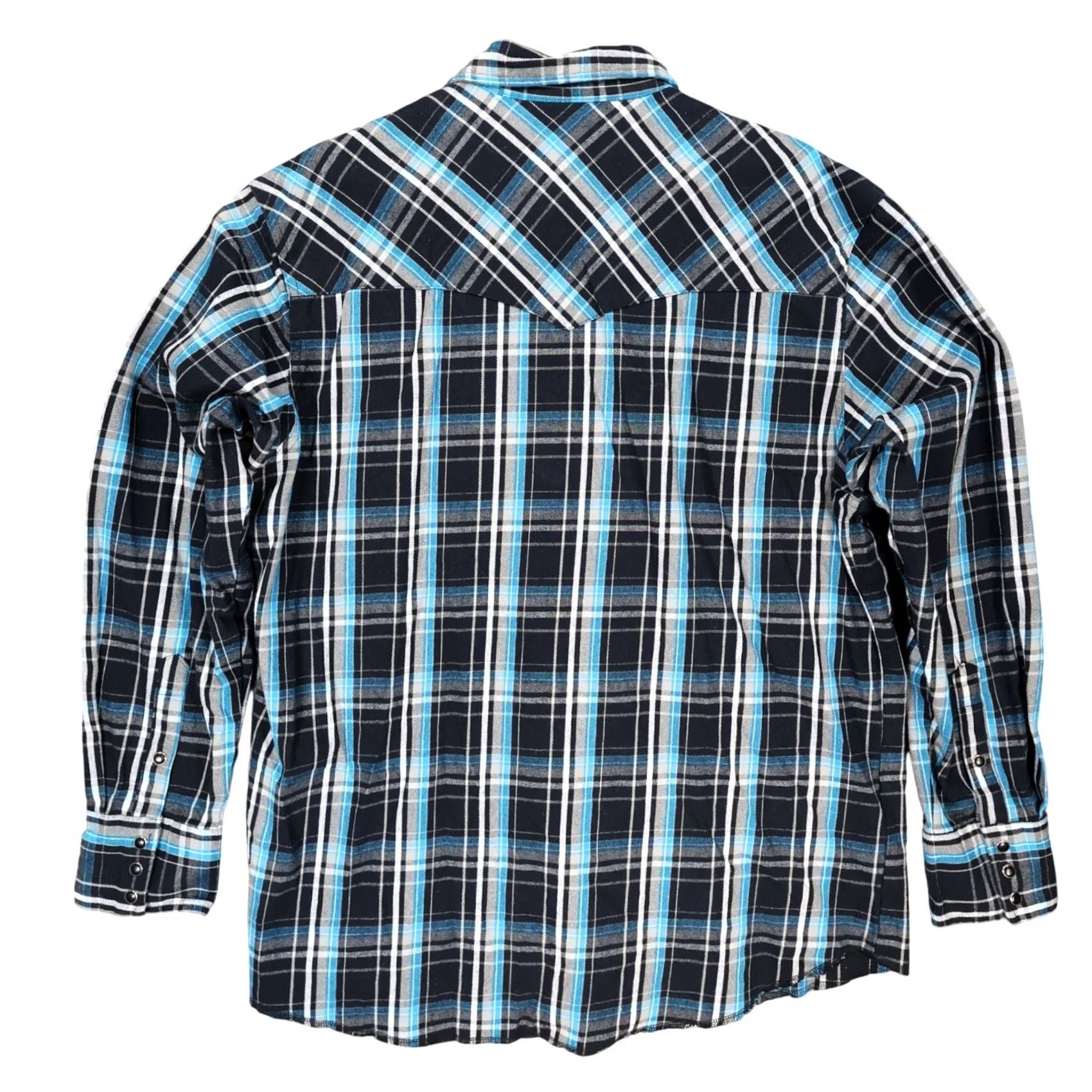 Wrangler Wrangler Shirt Mens XL Blue Plaid Pearl Snap Advanced Comfort Western Size US XL / EU 56 / 4 - 2 Thumbnail