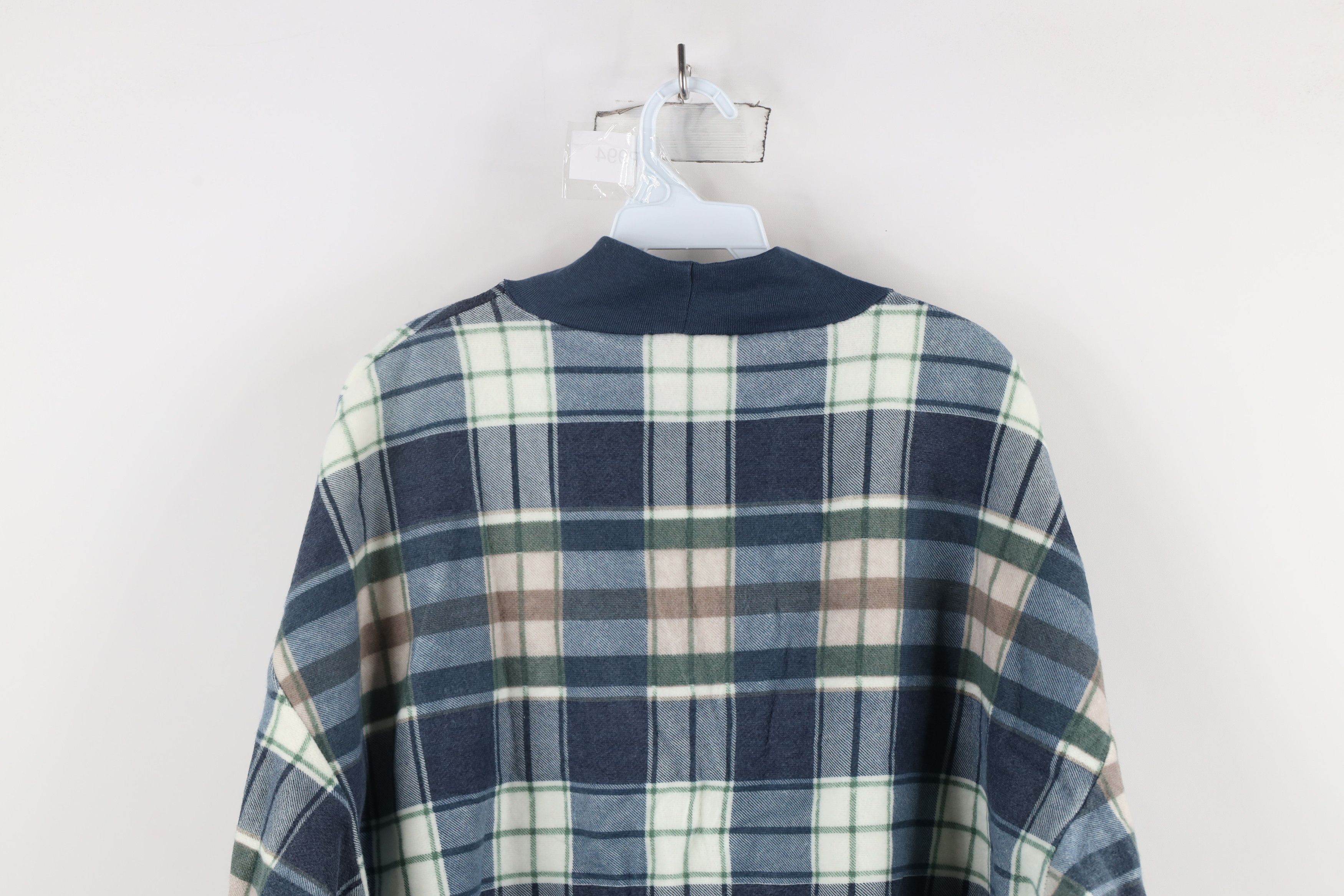 Vintage Vintage 90s Streetwear Fleece Plaid Mock Neck Sweater Size 3XL / US 20-22 - 9 Thumbnail