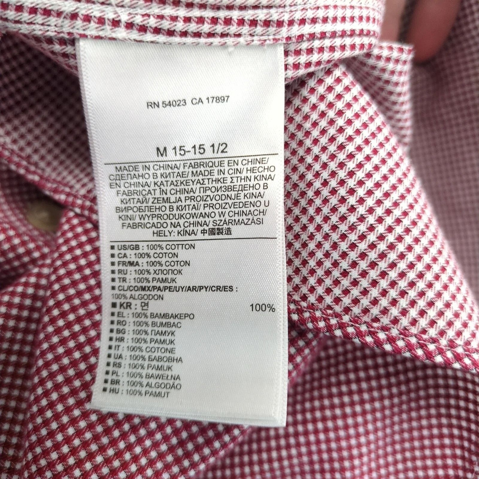 Banana Republic Banana Republic Red Check Mens Dress Shirt M 33-34 15.5 Neck Size US M / EU 48-50 / 2 - 4 Thumbnail
