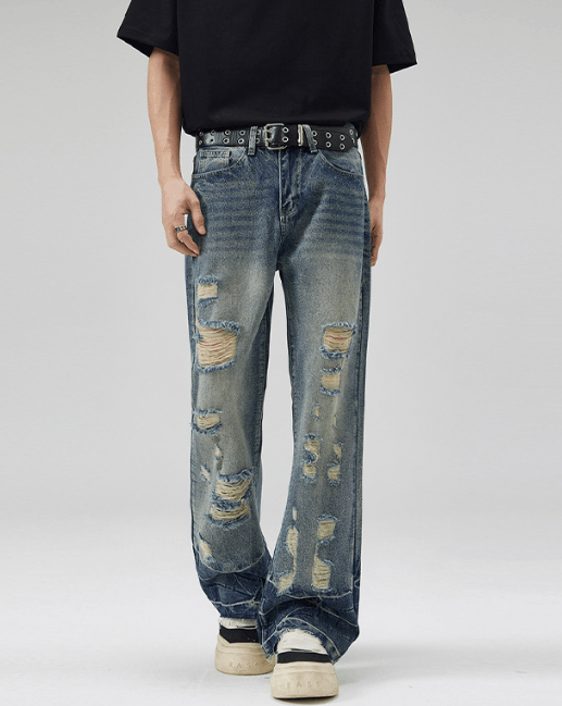 Japanese Brand American high street baggy ripple jeans y2k Size US 32 / EU 48 - 1 Thumbnail