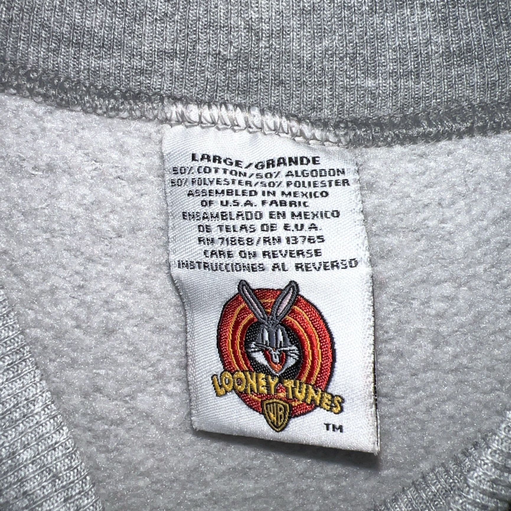 Vintage VTG Looney Toons Gray Pullover Sweatshirt Mens L Tweety Bird Shirt Size US L / EU 52-54 / 3 - 4 Thumbnail