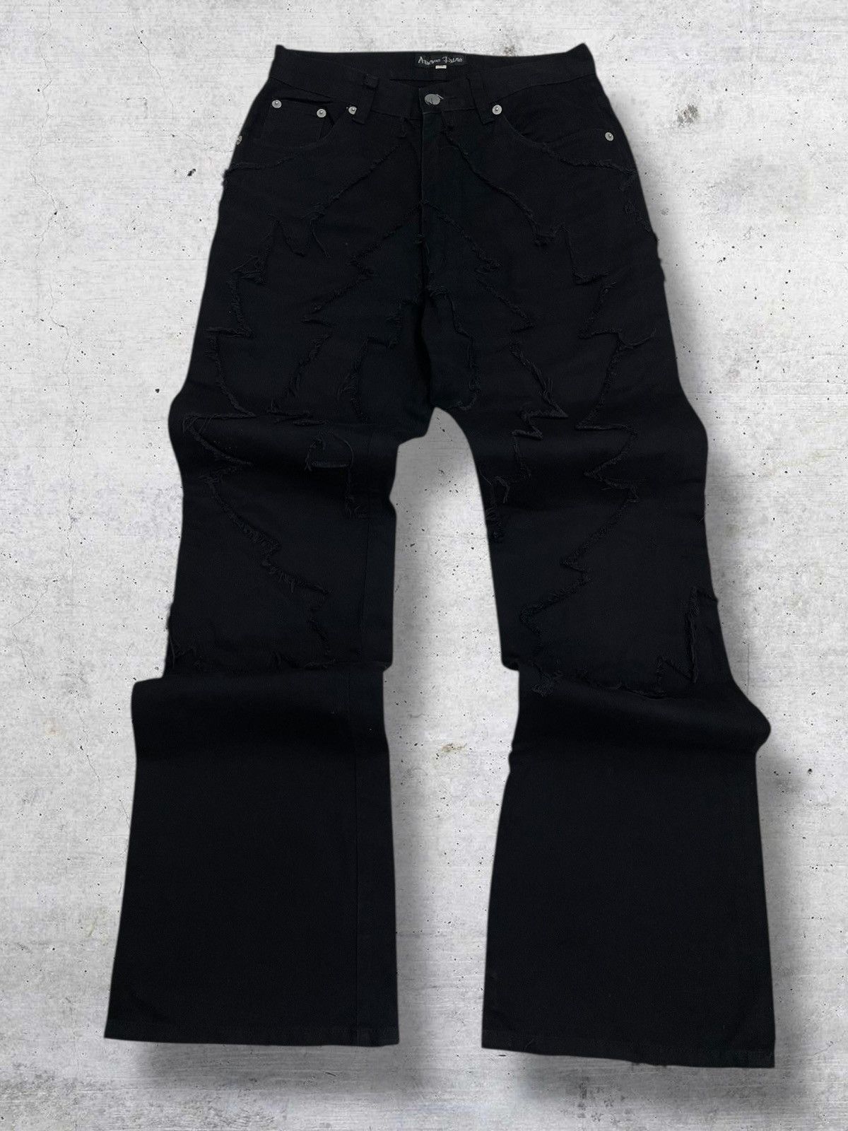 Tornado Mart VINTAGE AMORE PURE JAPAN 1990S RARE ZIGZAG AVANTGARDE DENIM Size US 27 - 1 Thumbnail