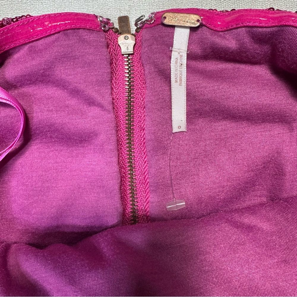 Free People New Free People Frida Sequin Ruffle Strapless Pink Magenta Size XS / US 0-2 / IT 36-38 - 7 Thumbnail