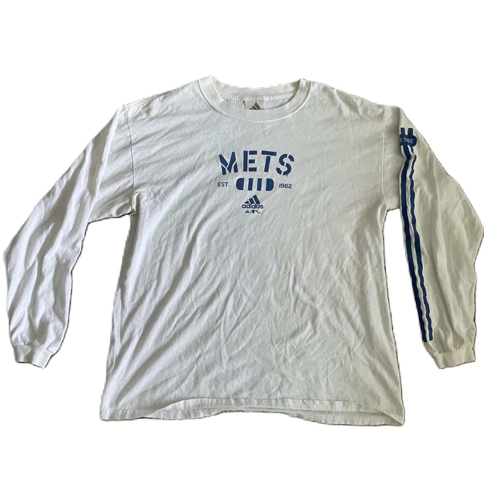 New York Mets MLB Adidas Baseball L/S T-Shirt Men’s Medium