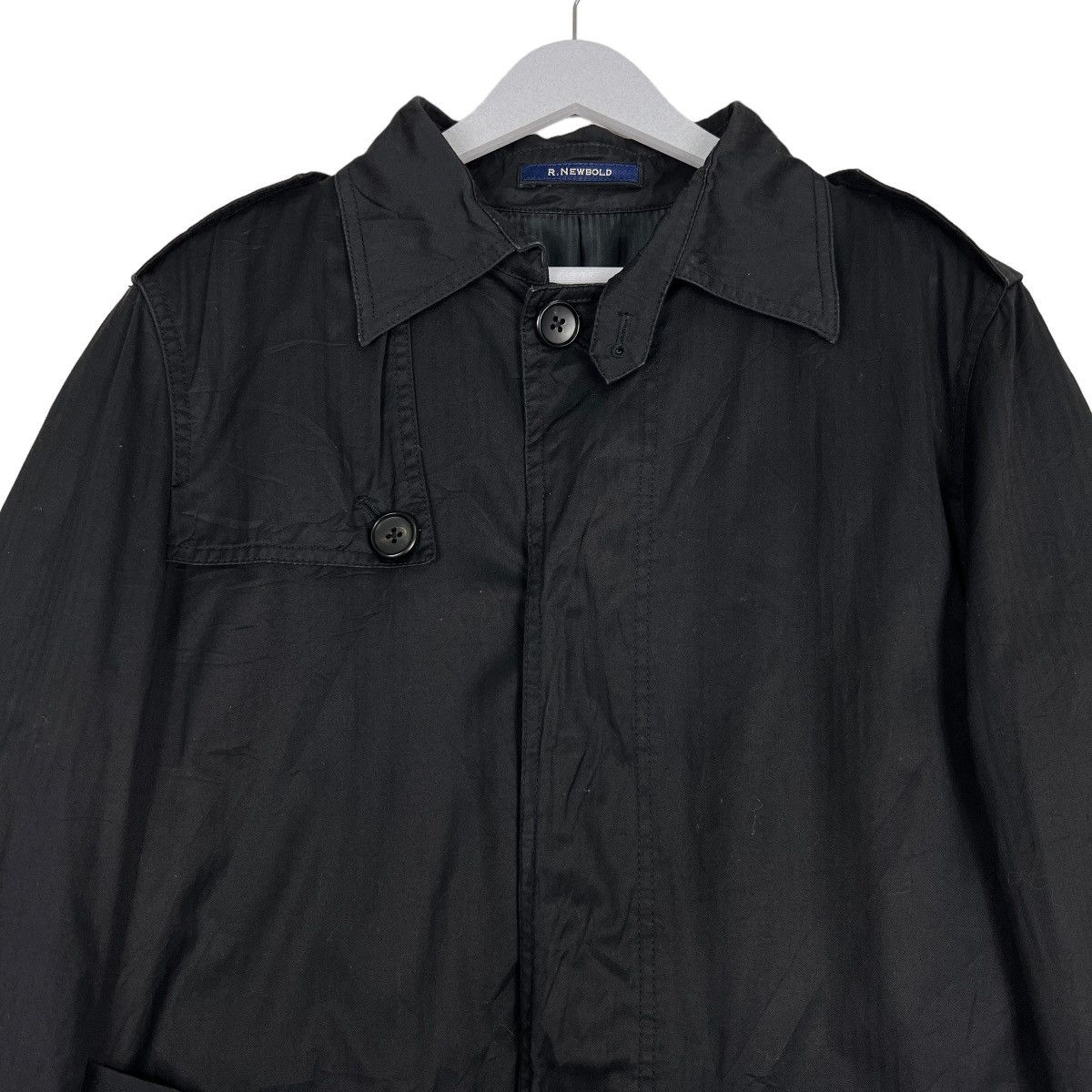 R.Newbold 🔥 BLACK R.NEWBOLD BELTED TRENCH COAT JACKET Size US M / EU 48-50 / 2 - 3 Thumbnail