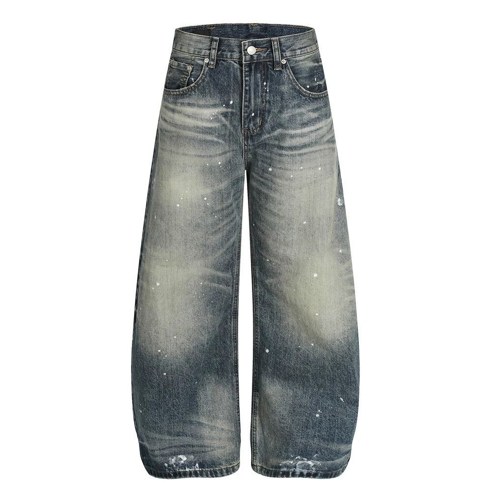 Vintage Men's ink-splashed vintage washed distressed scimitar jeans Size US 32 / EU 48 - 1 Thumbnail