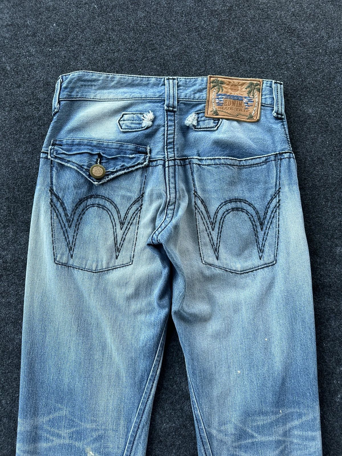 Edwin × If Six Was Nine × Vintage Vintage Edwin Blue Trip Distressed Hawaian Denim D166 Size US 28 / EU 44 - 5 Thumbnail