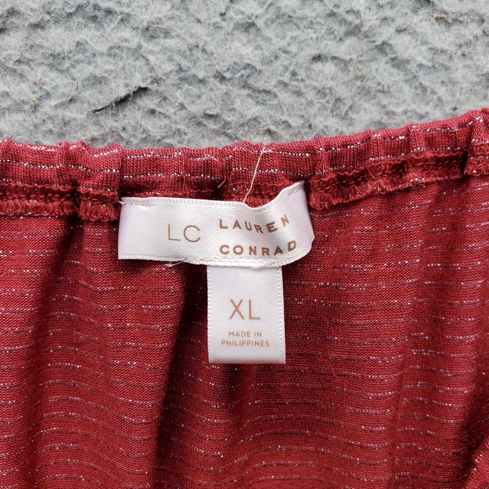 Vintage LC Lauren Conrad Blouse Top Womens XL Mult-striped Peplum-Hem Smocked Waist Shirt Size XL / US 12-14 / IT 48-50 - 5 Thumbnail