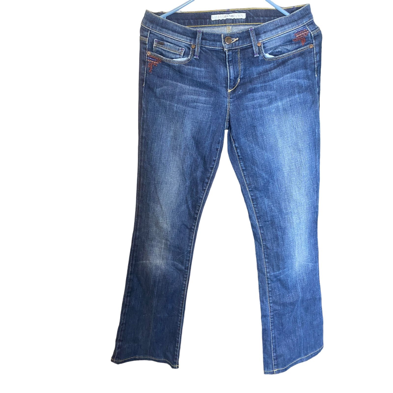Joe's Joe's Jeans Rocker Bootcut Aniston Wash Dark Denim 27 Size 27" / US 4 / IT 40 - 1 Thumbnail