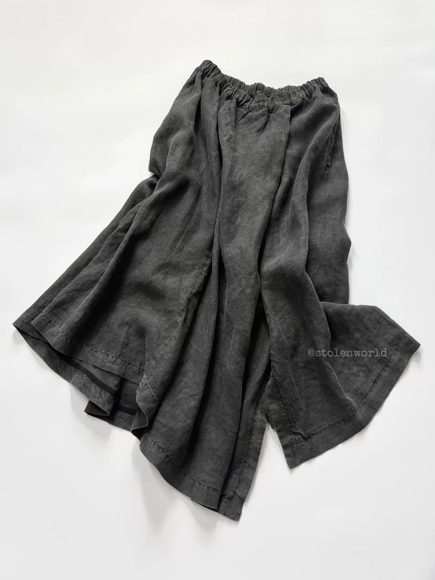 Y's Yokohama Mud Dyed Linen Skirt