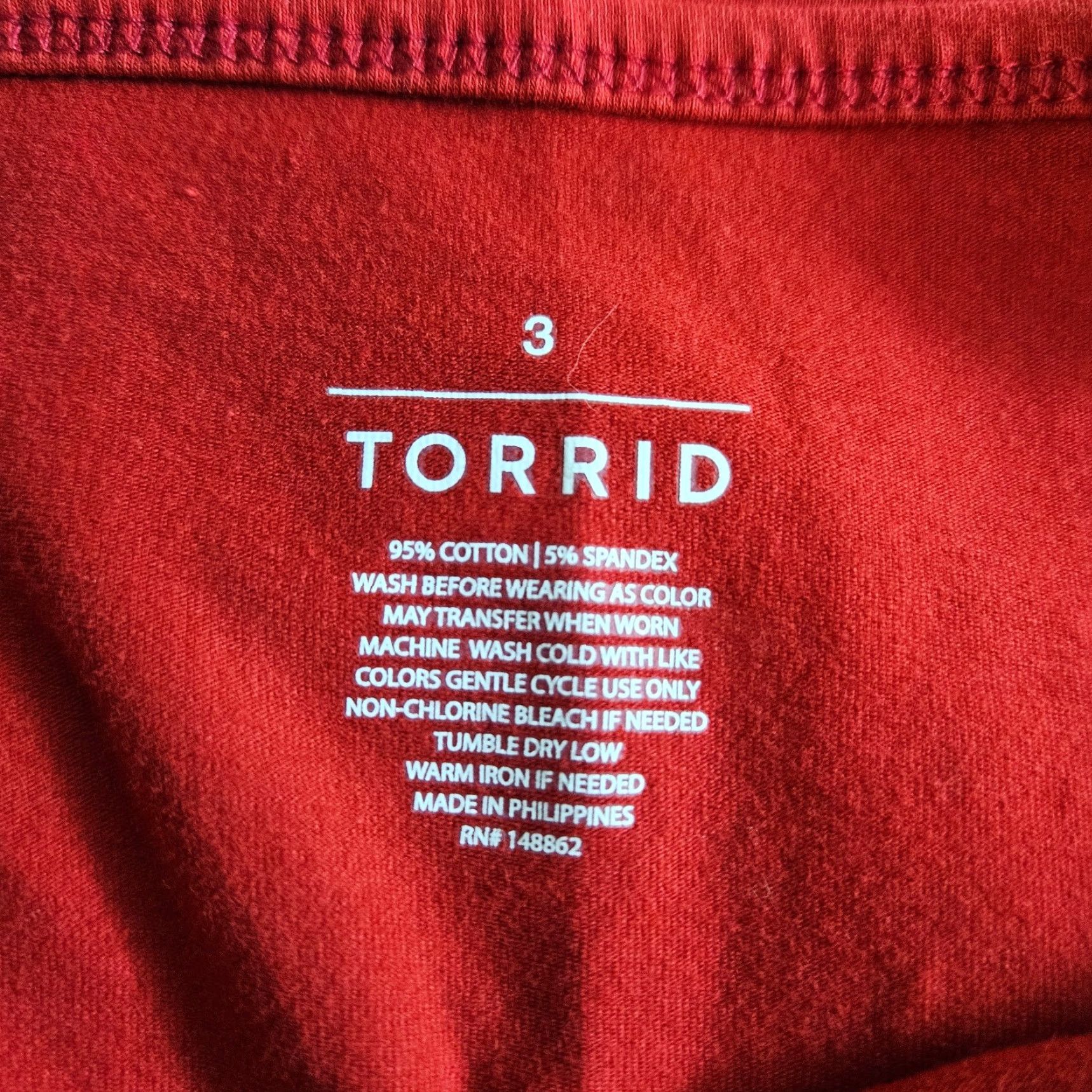 Torrid Torrid Womens Cami Size 3X Solid Red Cotton Blend Adjustable Straps Tank Camisole Womens Plus Size Size XXL / US 16-18 / IT 52-54 - 4 Thumbnail