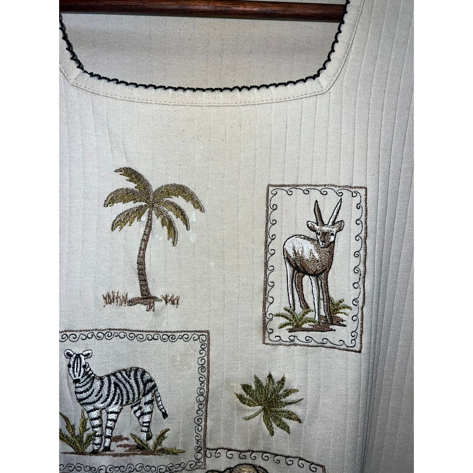 Vintage Womens Vintage Safari Shirt Elephant Zebra Tee Bonworth XL Size XL / US 12-14 / IT 48-50 - 3 Thumbnail