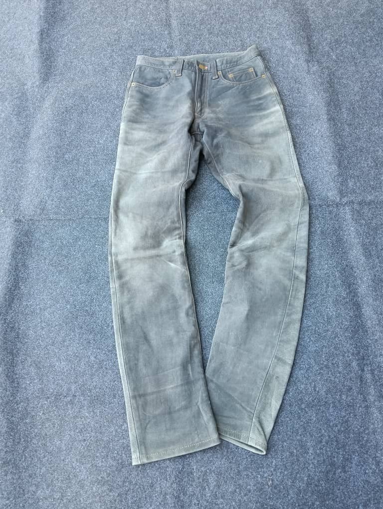 Japanese Brand KUSHITANI EXPLORER Genuine Cow Hide Leather Motorcycle Jeans Size US 28 / EU 44 - 2 Thumbnail