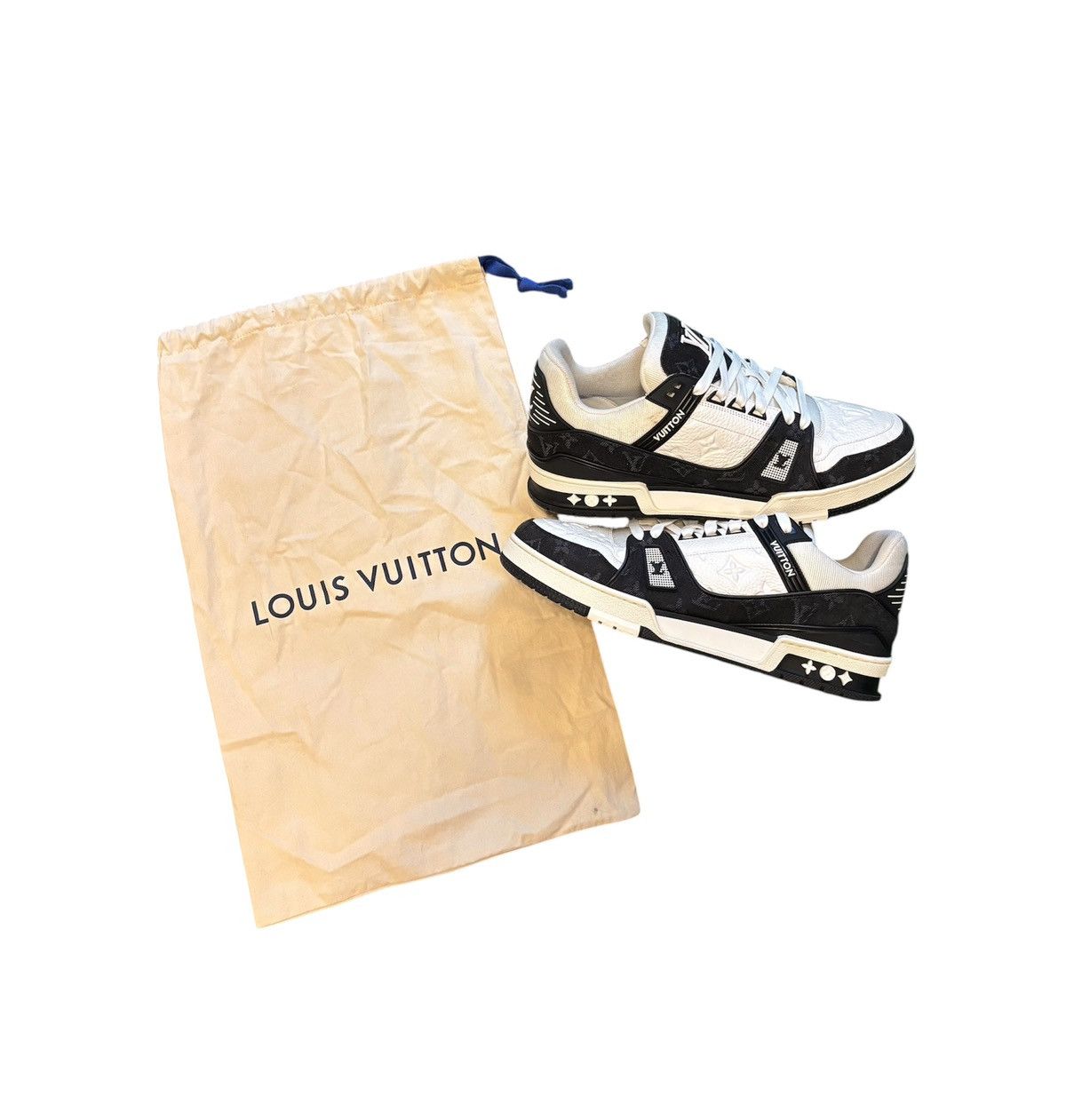 Louis Vuitton Louis Vuitton Trainer White/Black Denim Size US 10.5 / EU 43-44 - 1 Thumbnail