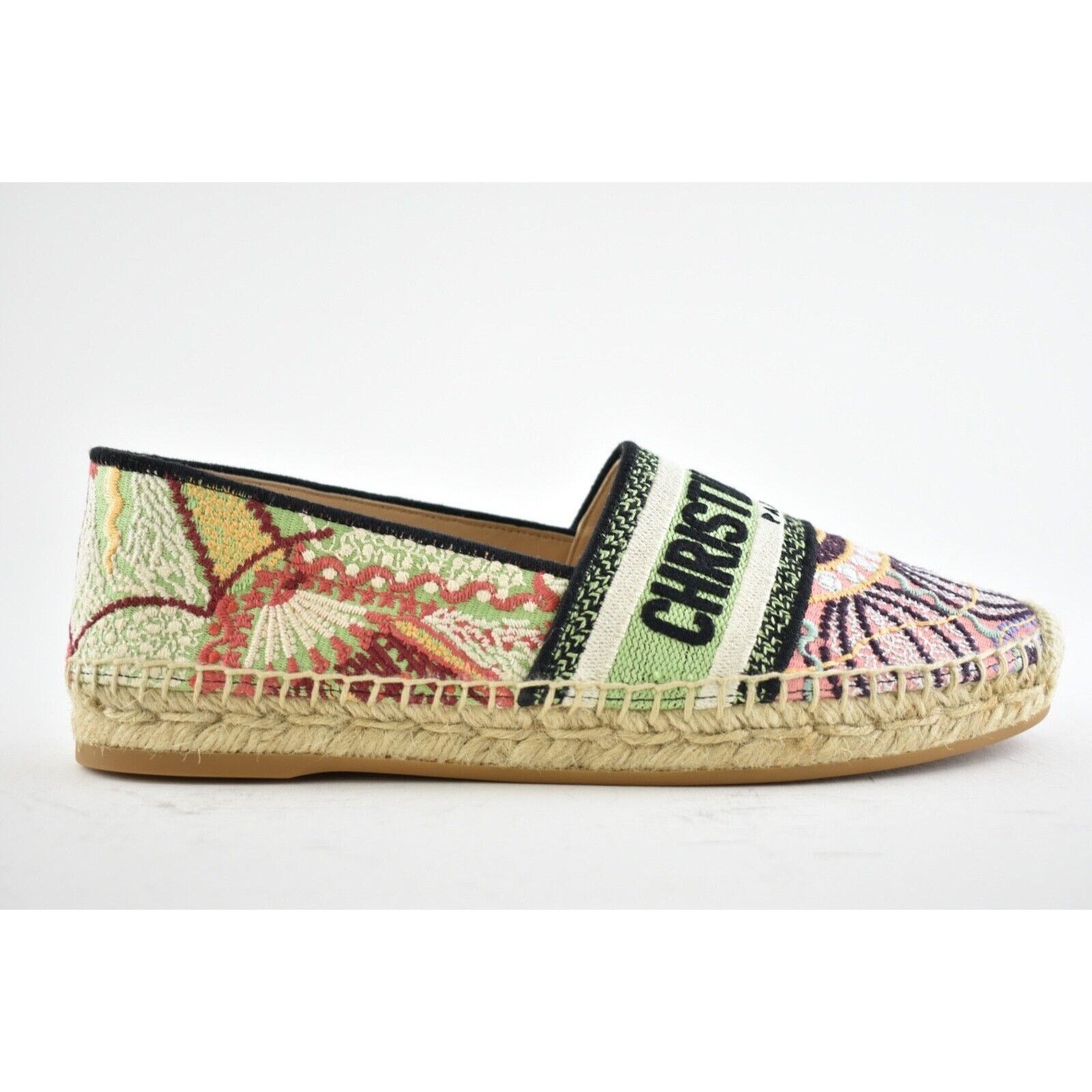 Dior Dior Granville Cotton Logo Embroidered Espadrille Flat 36 Size US 6 / IT 36 - 1 Thumbnail