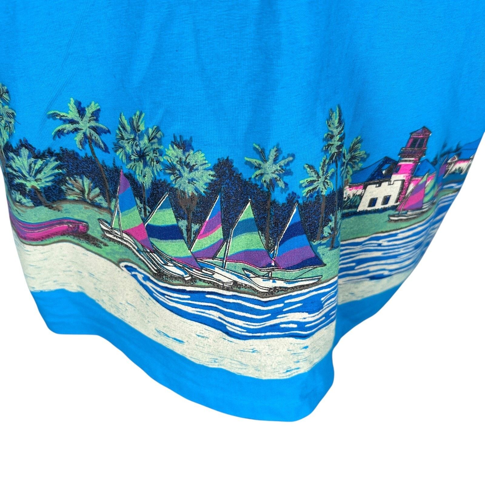 Other Vintage Sport T-Shirt Mens Medium Blue Tropical Palm Tree Size US M / EU 48-50 / 2 - 2 Thumbnail