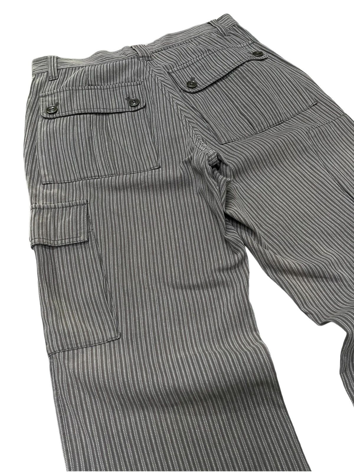 Japanese Brand Icca Japan Herringbone Striped MultiPocket Loose Cargo Pants Size US 31 - 14 Thumbnail