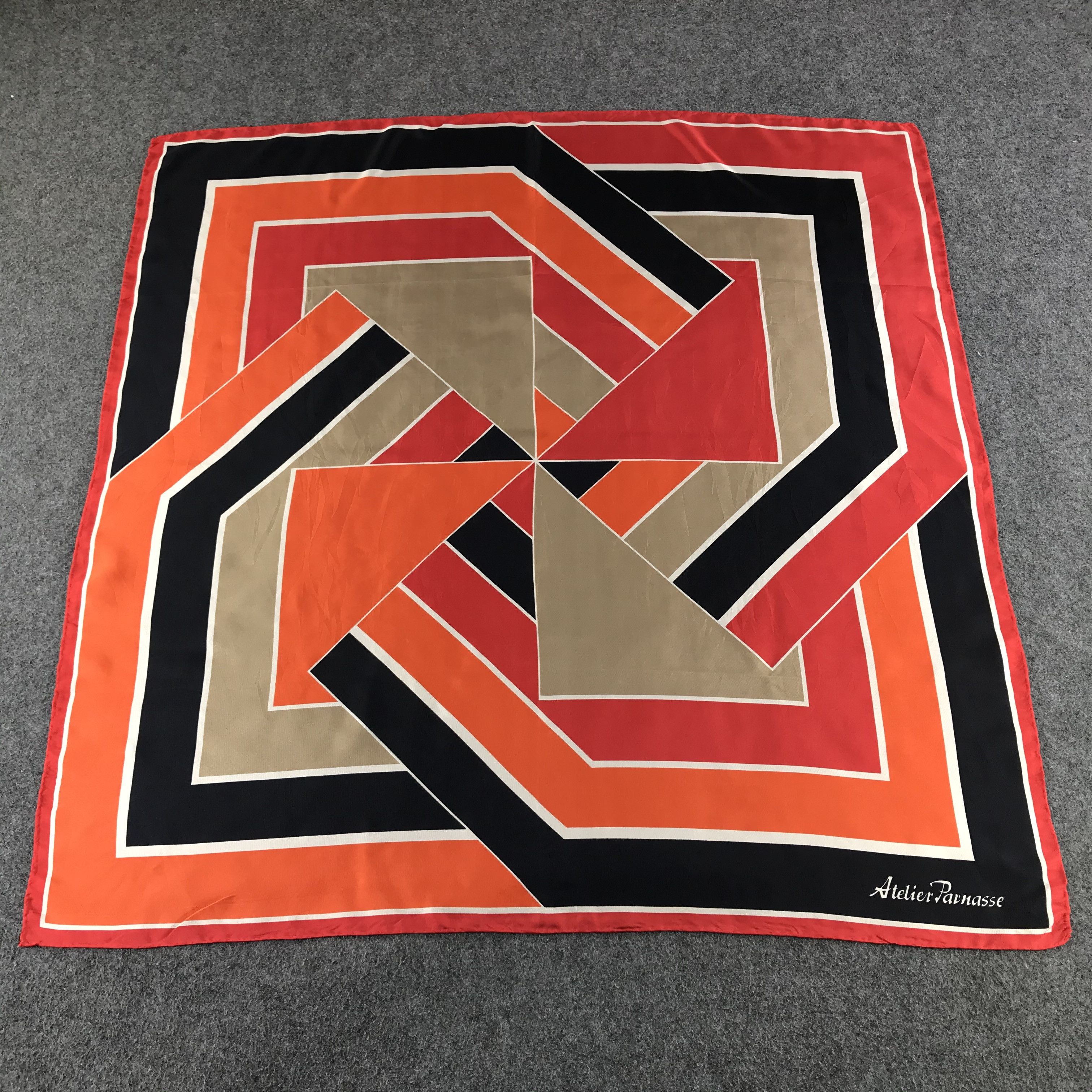 Vintage Atelier Parnasse Geometrical Silk Scarf M42 Size ONE SIZE - 2 Thumbnail