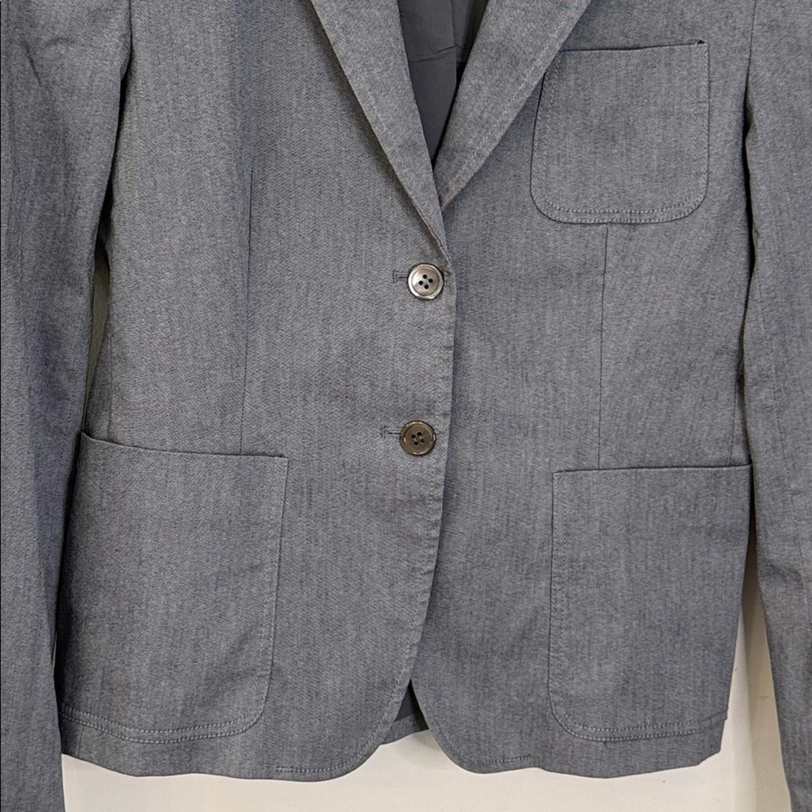 J.Crew J. Crew Classic Grey Blazer V Neck pockets lined button SZ 2 Size XS / US 0-2 / IT 36-38 - 3 Thumbnail