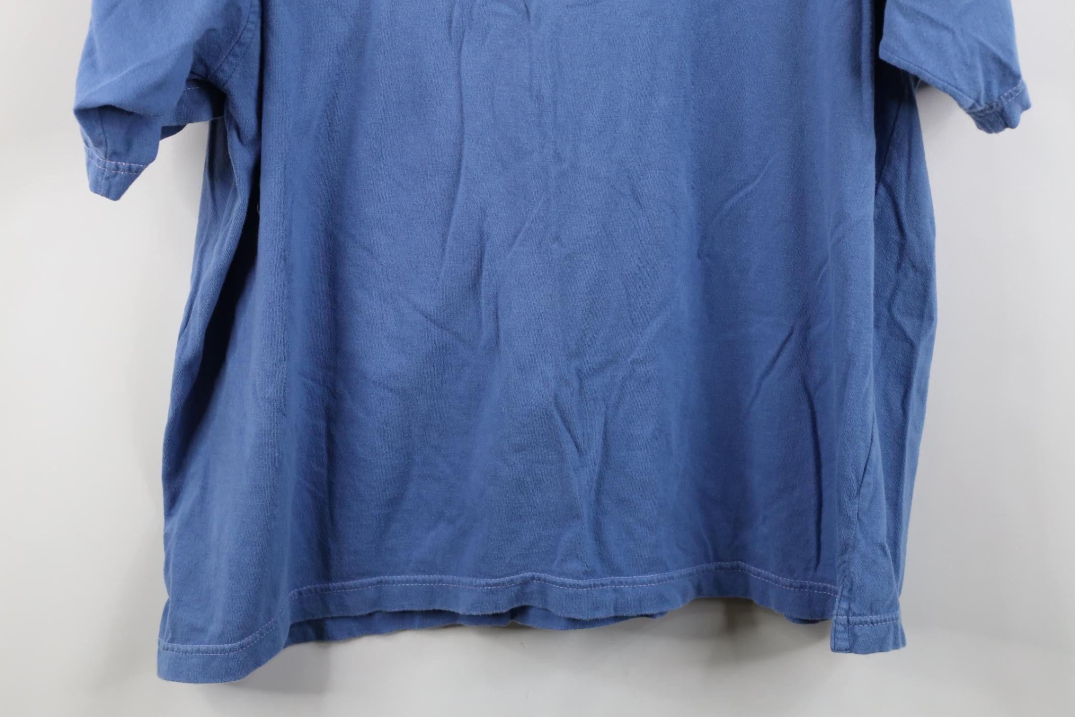 Vintage Vintage 90s Streetwear Baggy Fit Henley T-Shirt Blue Cotton Size US XL / EU 56 / 4 - 11 Thumbnail