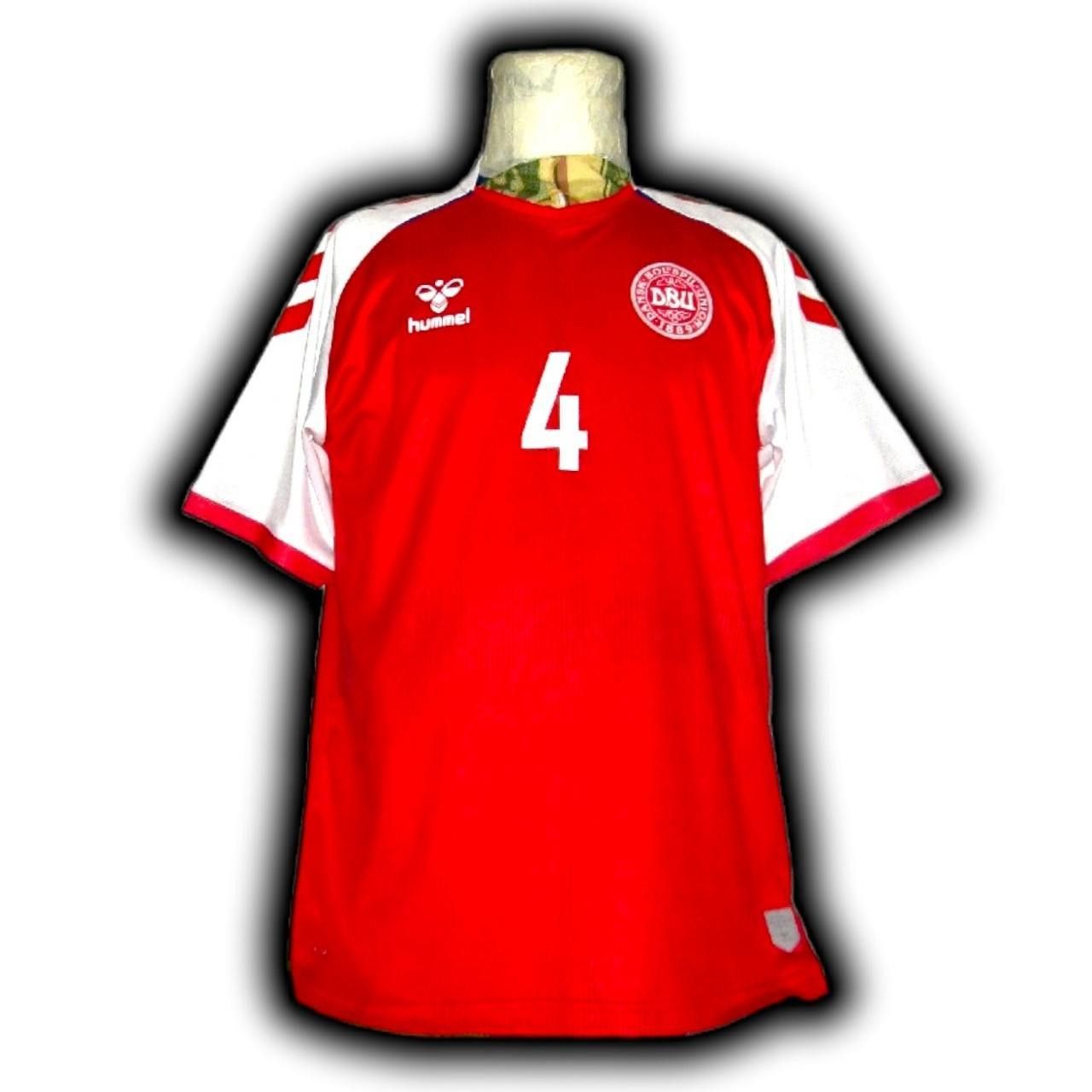Hummel Denmark 2019 2020 Home Shirt Jersey Size US XL / EU 56 / 4 - 2 Thumbnail