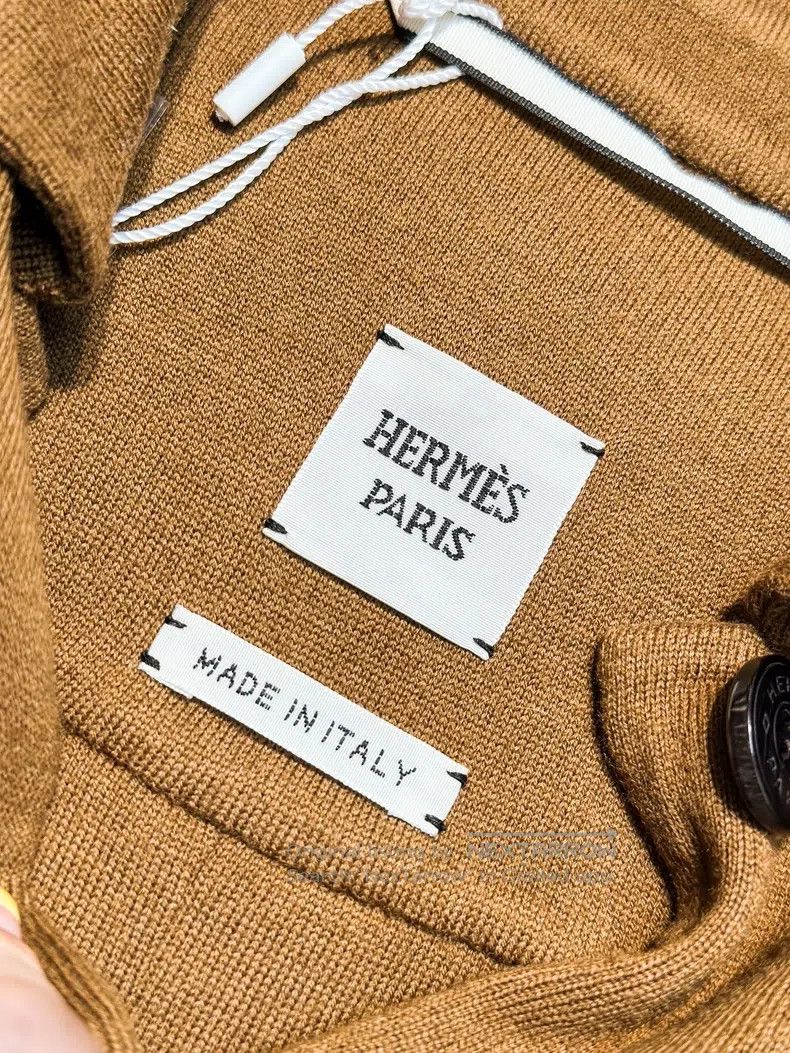 Hermes Hermes Brown Lapel Long Sleeve Jacket Size XXS / US 00 / IT 34 - 5 Thumbnail