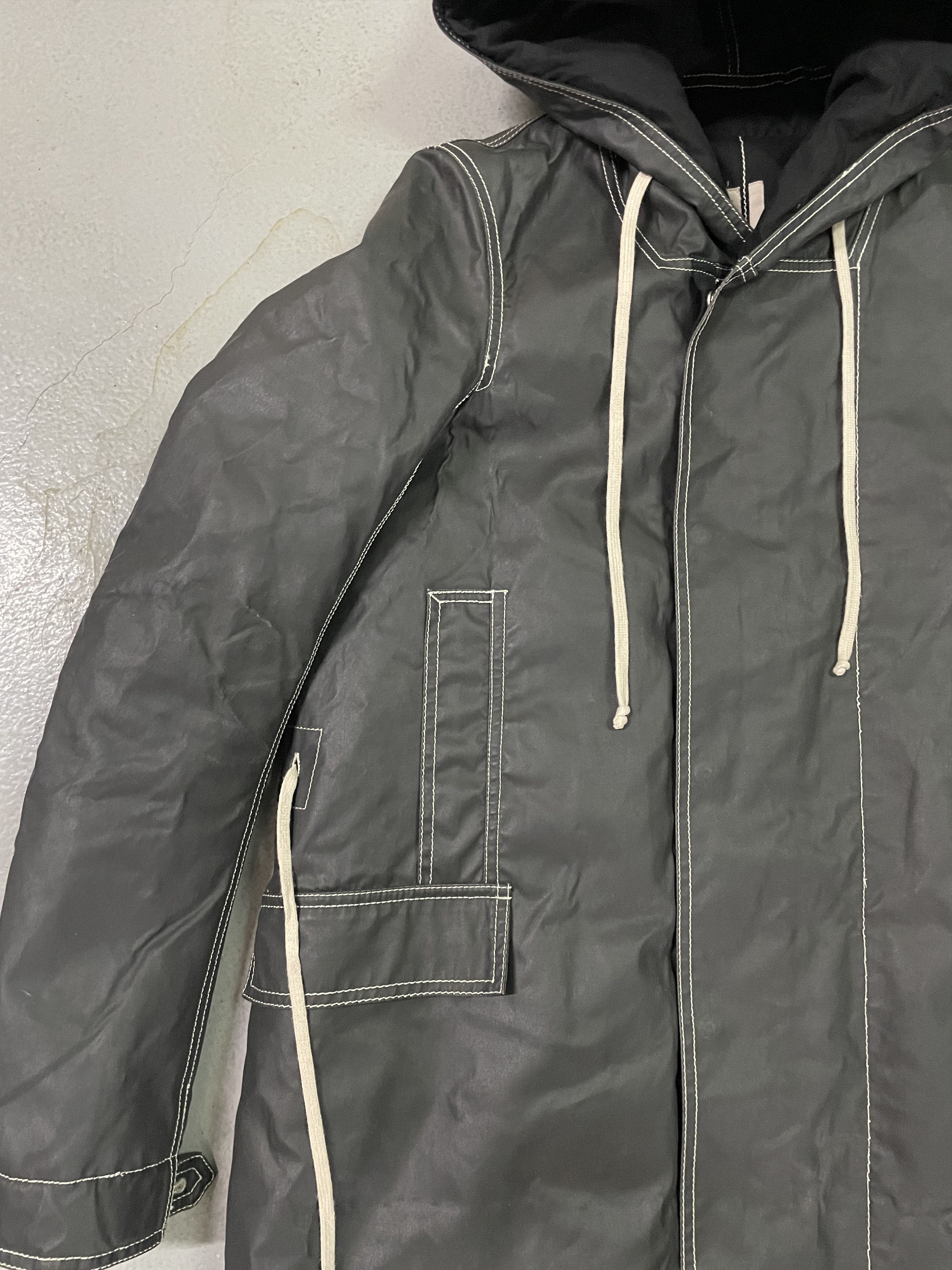 Rick Owens Rick Owens Waxed Hooded Parka Jacket Size US XS / EU 42 / 0 - 3 Thumbnail