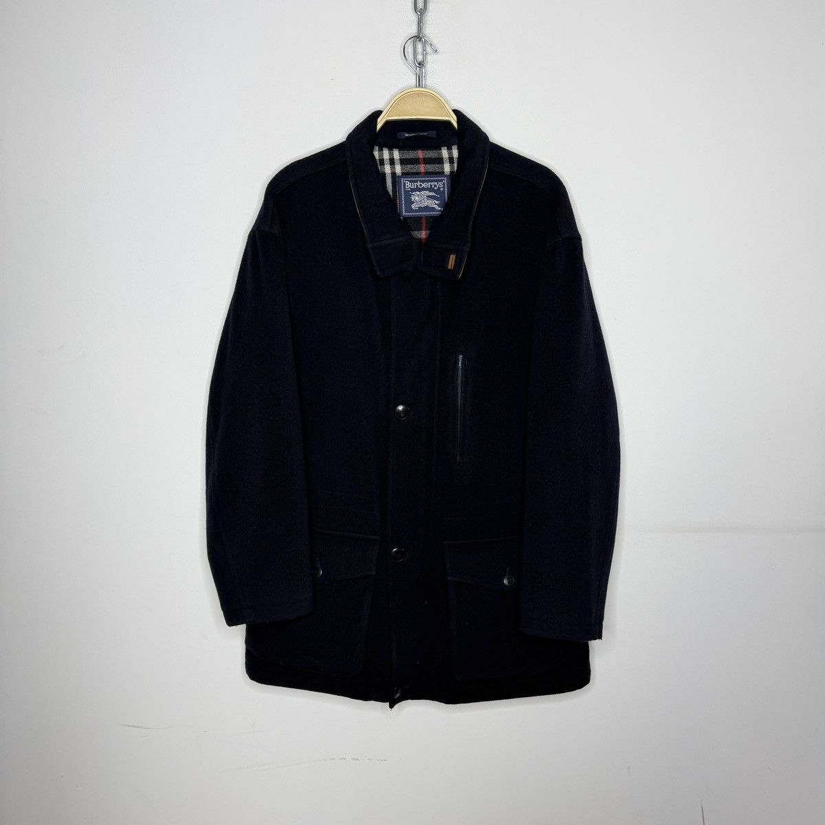 Burberry Burberry Wool Navy Coat Size 50 Avant Garde Nova Check Size US M / EU 48-50 / 2 - 1 Thumbnail
