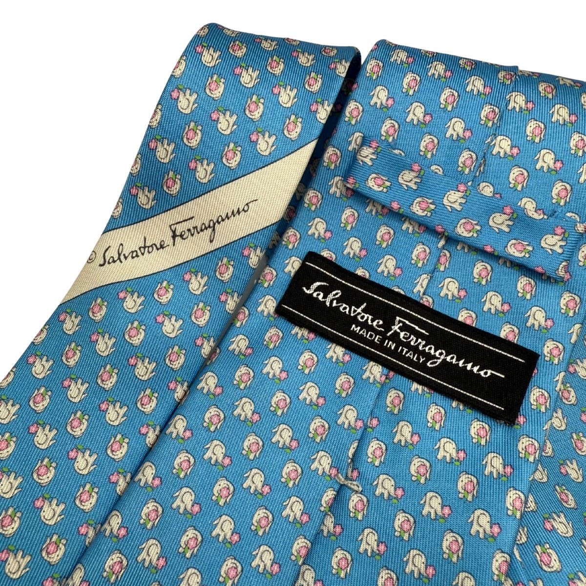 Salvatore Ferragamo Salvatore Ferragamo Silk Tie, Blue, Made in Italy, Like New Size ONE SIZE - 4 Thumbnail