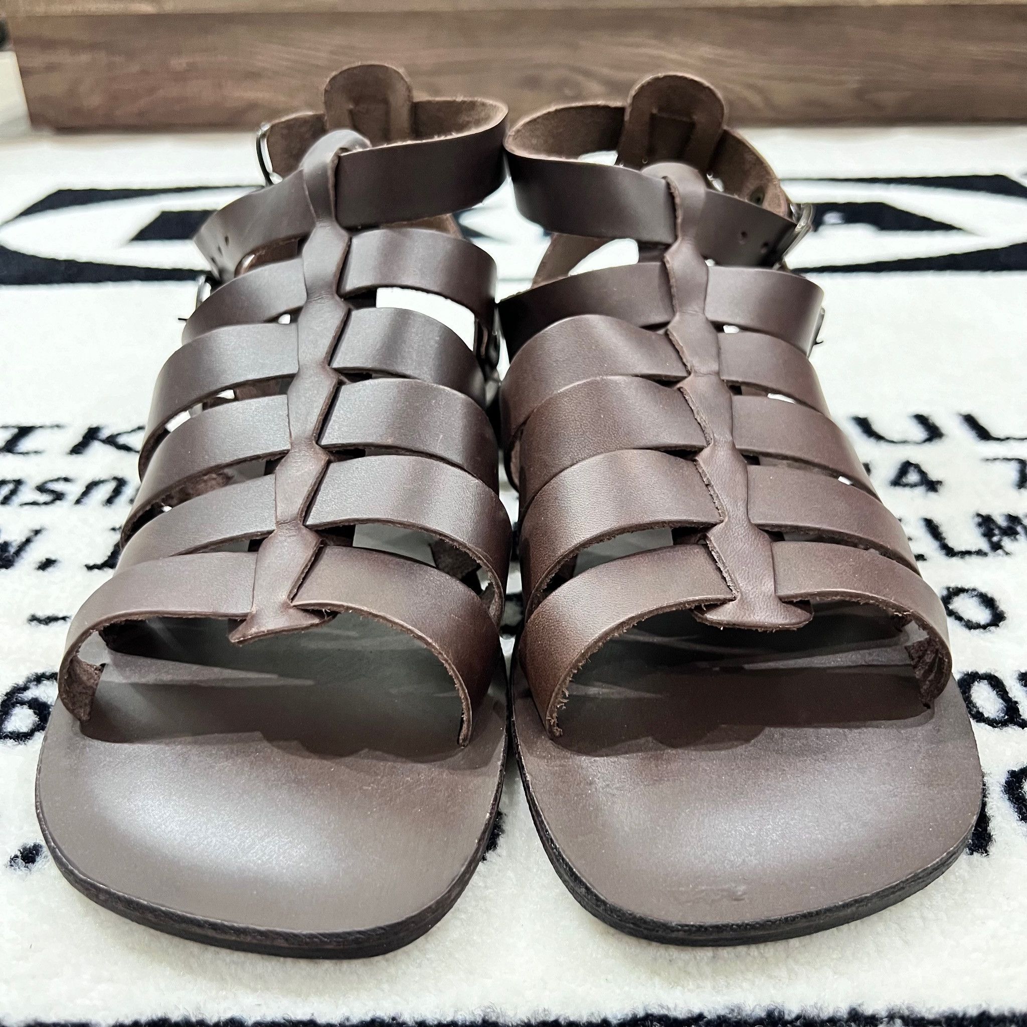 Other 8 by YOOX LEATHER SANDAL Made in Italy Buckle Closure Strap Size US 8 / EU 41 - 2 Thumbnail