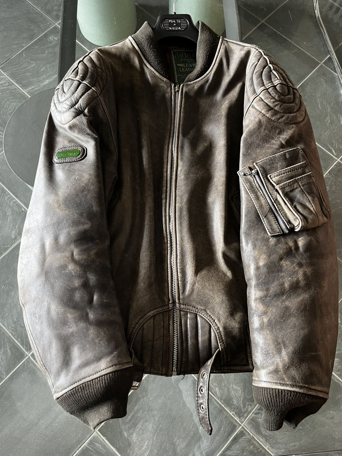 Lewis Leathers Lewis Leathers Vintage Leather Bomber Size US XL / EU 56 / 4 - 1 Thumbnail