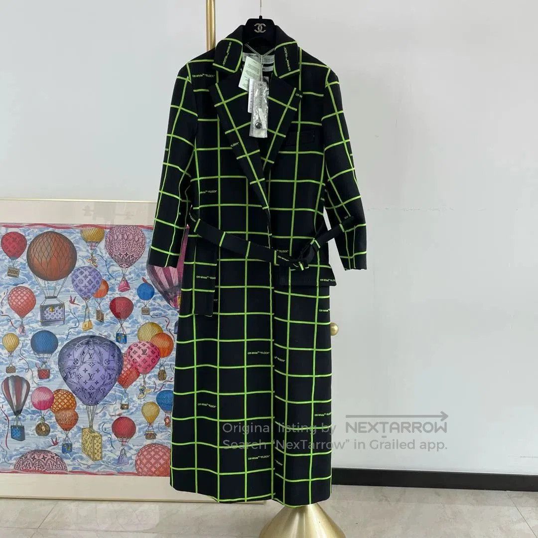 Off-White offwhite long plaid coat size 36. Size US S / EU 44-46 / 1 - 1 Thumbnail