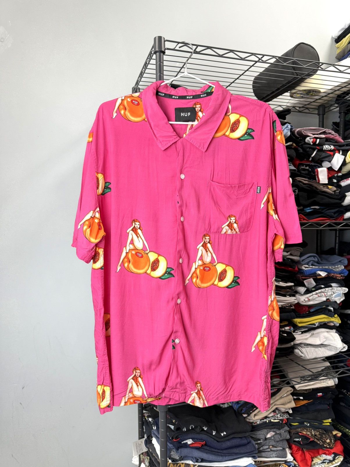 Huf Huf Sexy Naked Girl Printed Crazy Shirt Size US XL / EU 56 / 4 - 1 Thumbnail