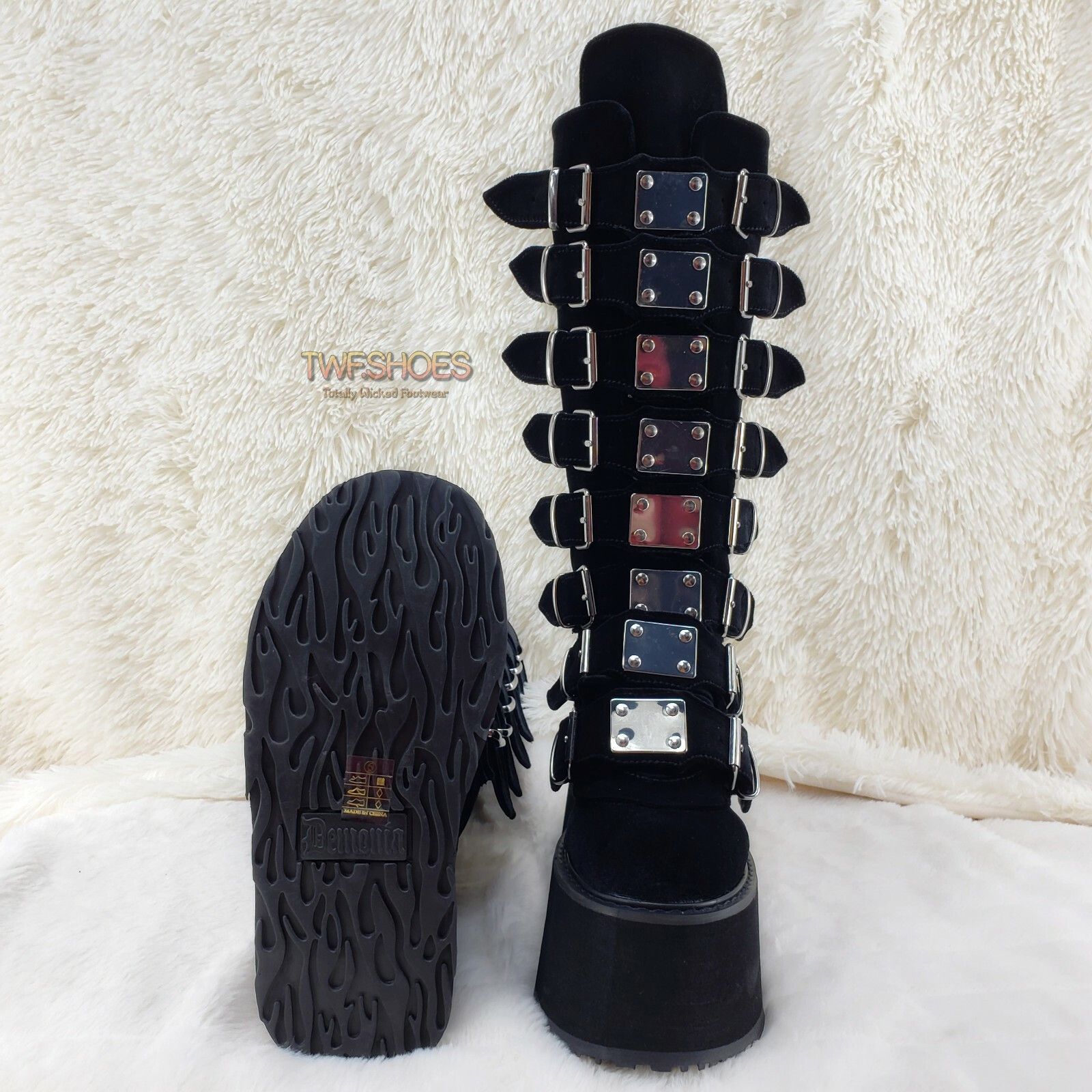 Other DEMONIA Damned 318 Multi Strap Goth Punk Rock Platform Boot Size US 9 / IT 39 - 8 Thumbnail