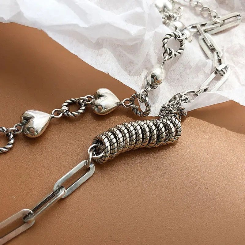 Jewelry 2Pcs Retro Stereoscopic Heart Bracelets Size ONE SIZE - 5 Thumbnail