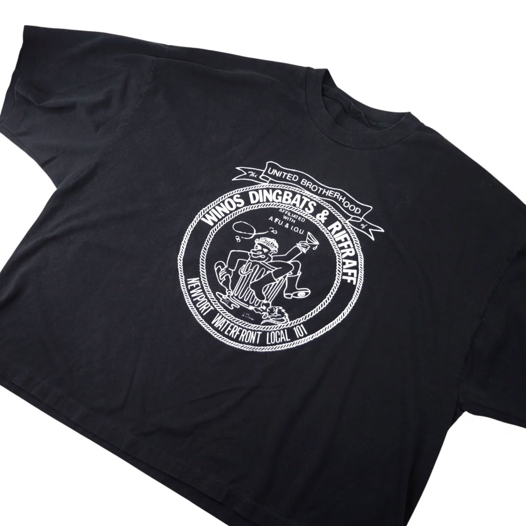 GRAFF VINTAGE Brotherhood of Winos, Dingbats, and Riff Raff Graphic Crop T Shirt XL Black Mens Size US XL / EU 56 / 4 - 2 Thumbnail
