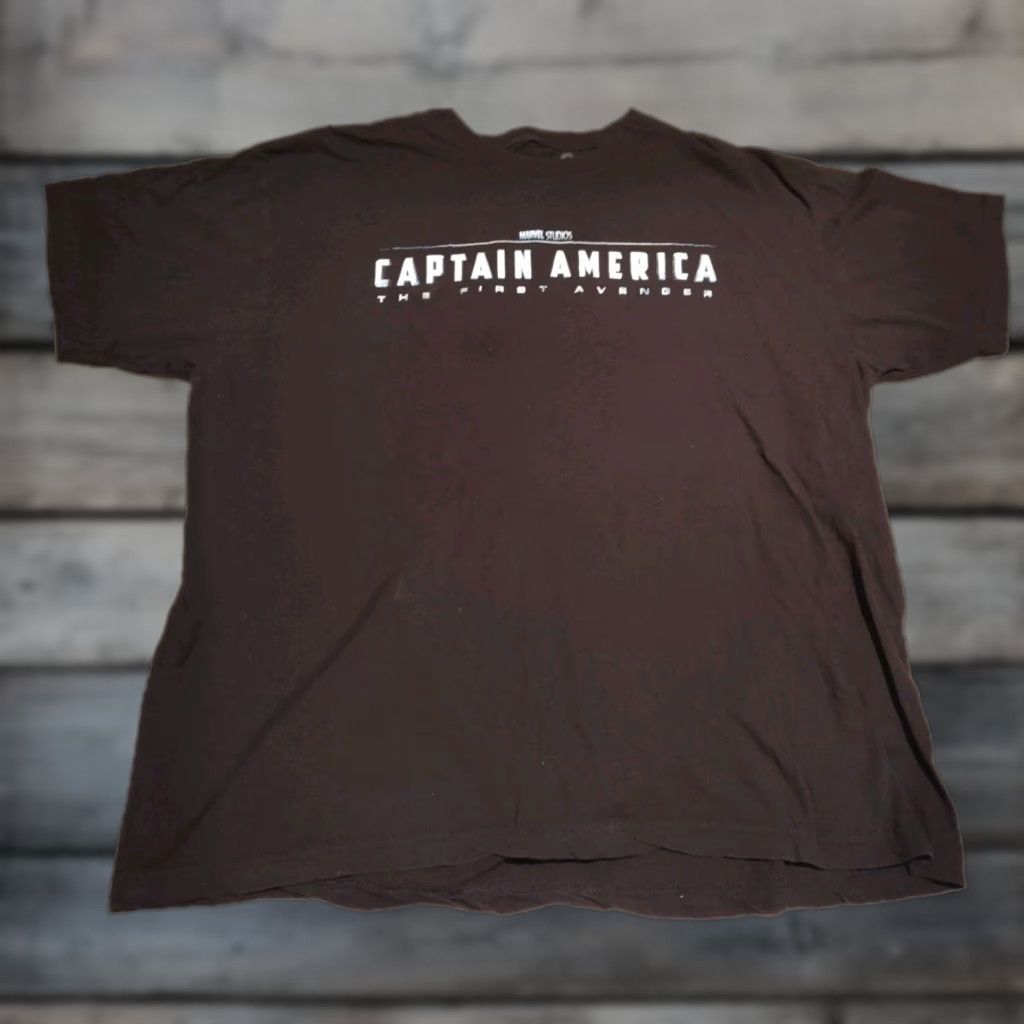 Vintage VINTAGE Marvel Captain America Movie T-Shirt Men Large Black Graphic Print 2011 Comic Fan Size US L / EU 52-54 / 3 - 1 Thumbnail
