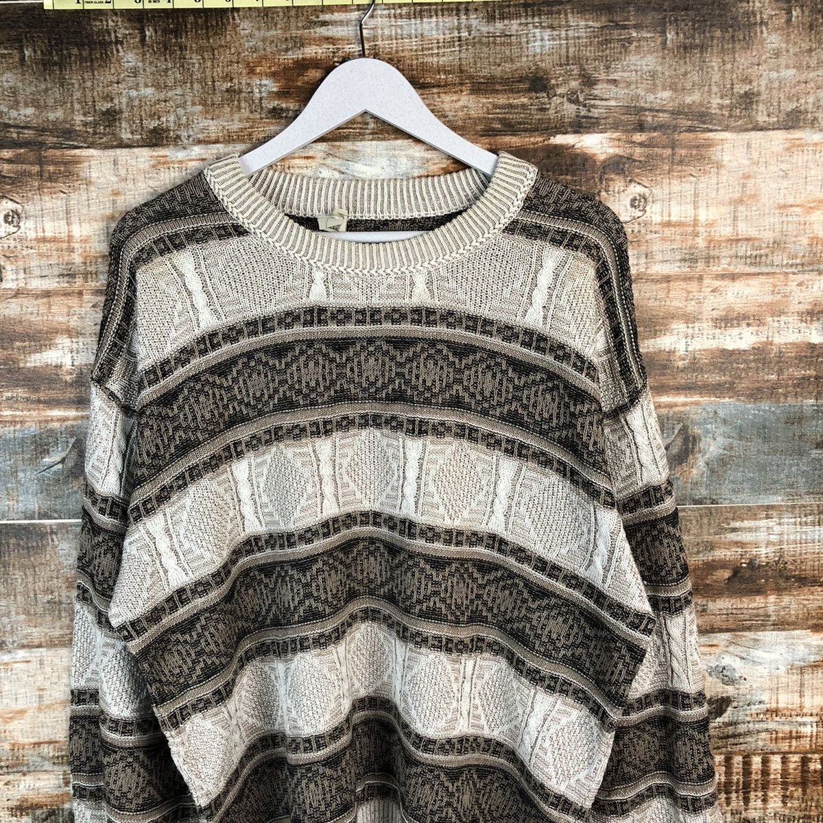 Homespun Knitwear DL Gard Robie Brown Stripe Knitwear #A1251 Size US L / EU 52-54 / 3 - 5 Thumbnail