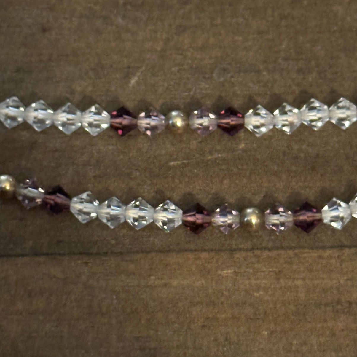 Vintage Vintage clear, pink and purple crystal bead necklace Size ONE SIZE - 4 Thumbnail