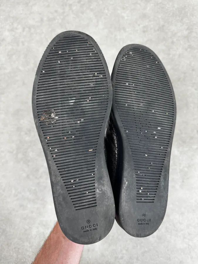 Gucci Gucci Silver Perforated Leather High-Top Sneakers Size US 8.5 / IT 38.5 - 9 Thumbnail
