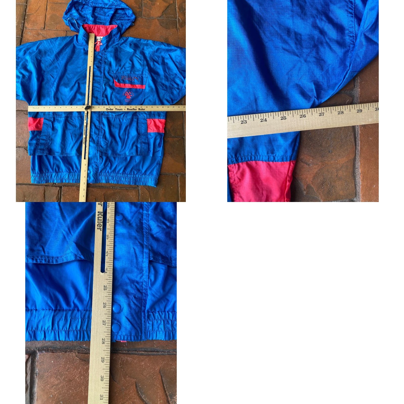 Puma VINTAGE Puma Windbreaker Jacket XL Blue Hooded Full Zip Nylon Retro Size US XL / EU 56 / 4 - 10 Thumbnail