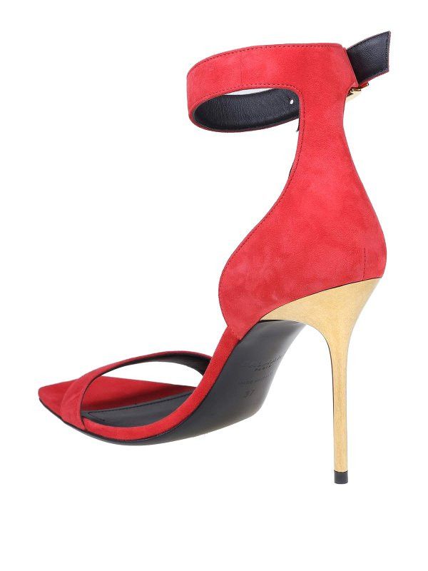Balmain o1y0625 Spike Heel Sandals in Red Size US 11 / IT 41 - 2 Thumbnail
